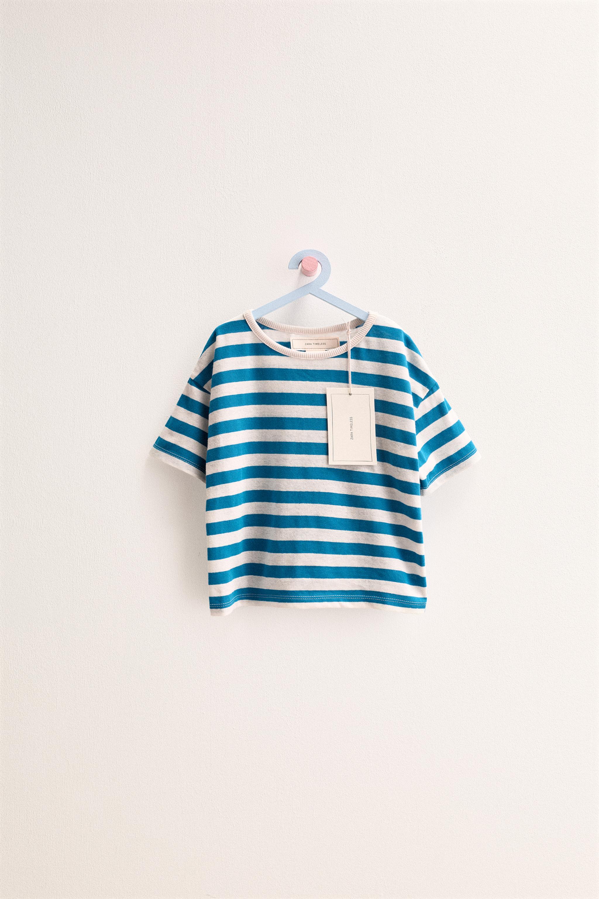 ZARA TIMELESS - STRIPED COTTON LINEN T-SHIRT